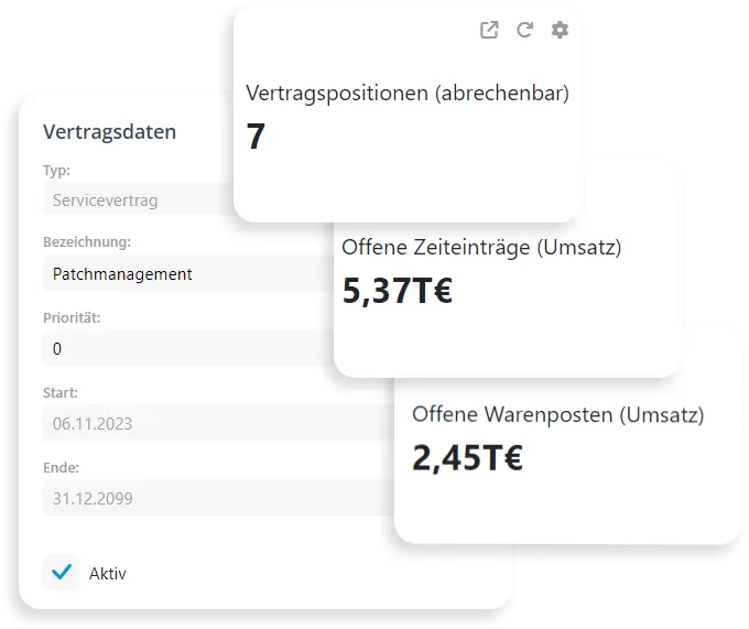 Vertragsmanagement mit Laufzeitenmanagement, automatisierter Abrechnung und Sage 100 Synchronisation